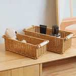 panier rangement tressé bois clair bohème organisation réutilisable respectueux environnement