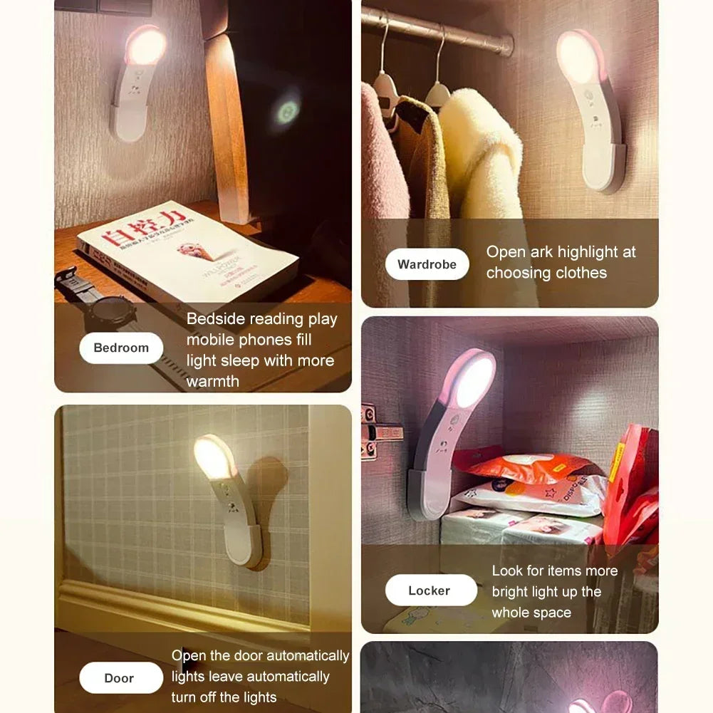 lampe chevet led rechargeable blanc moderne capteur pir interrupteur adhésif