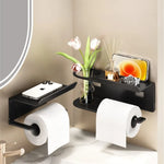 porte serviettes mural adhésif moderne noir serviette tulipes parfum montre smartphone lotion