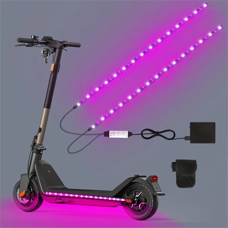 bande led rouge bleu violet vert adhésive trottinette scooter sécurité moderne fonctionnelle