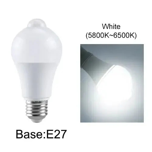 ampoule led e27 b22 détecteur mouvement blanc mat moderne sécurité garage salon