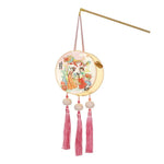 lanterne traditionnelle décoration maison fleurs personnages symboles chinois opaques polyester cylindrique tringle anniversaire