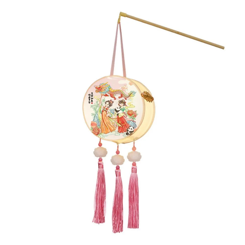 lanterne traditionnelle décoration maison fleurs personnages symboles chinois opaques polyester cylindrique tringle anniversaire