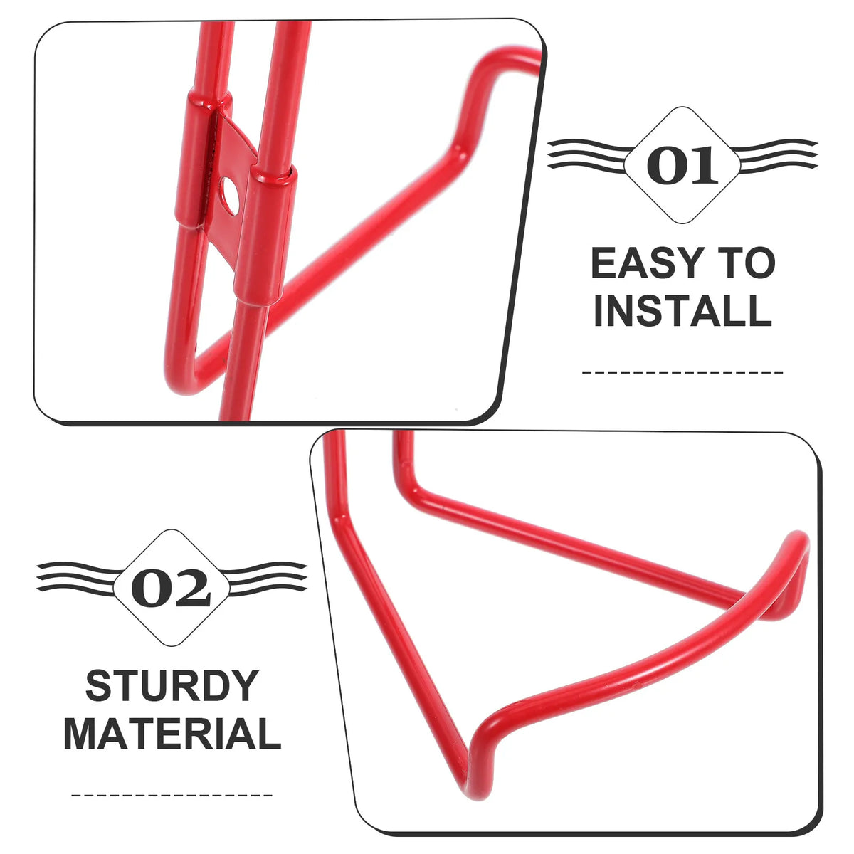 support mural industriel extincteur incendie fixations murale outils manuels stockage derrière porte fer rouge