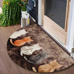 tapis d'entrée antidérapant chatons mignons motifs floraux moderne multicolore rouges verts bleus noirs 40x60cm