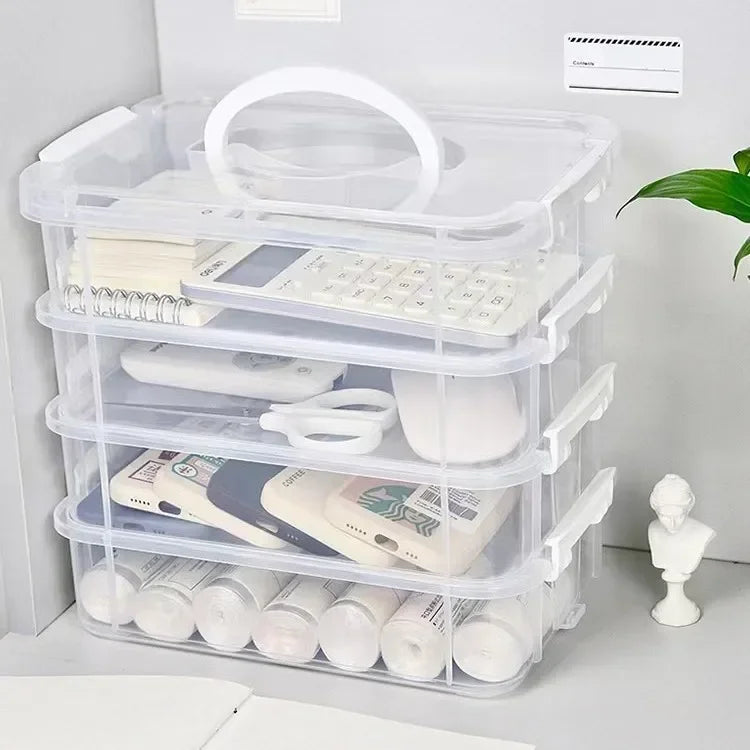 boîtes rangement transparentes modernes réutilisables poignées organisation école articles divers blocs construction jouets