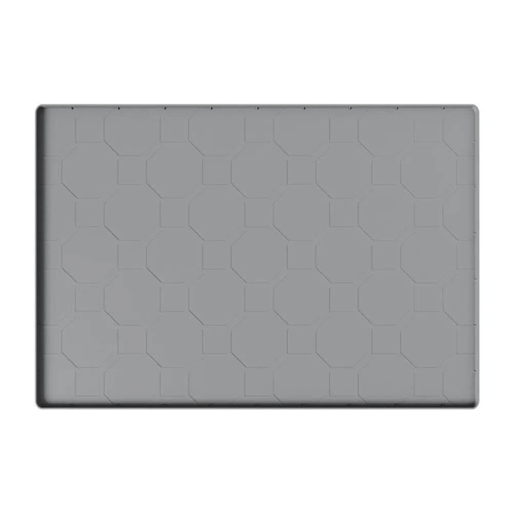 tapis toilette chat gris hexagones moderne imperméable daim easy clean 71x55cm