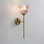 applique murale moderne verre transparent fleur vert doré rose élégante chambre salon entrée