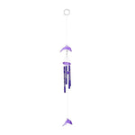 cloche vent moderne résine bleu rose violet motifs floraux opaques