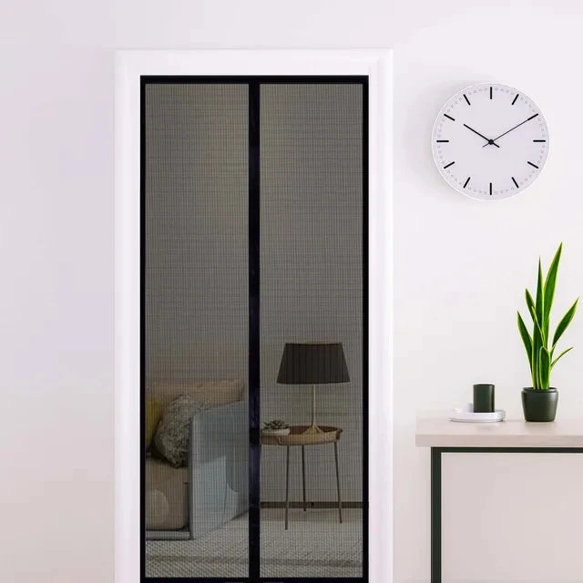 rideau moustiquaire porte adhésif magnétique anti moustiques insectes noir moderne ventilation maison