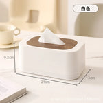 boîte mouchoirs blanc brun foncé texture bois moderne minimaliste