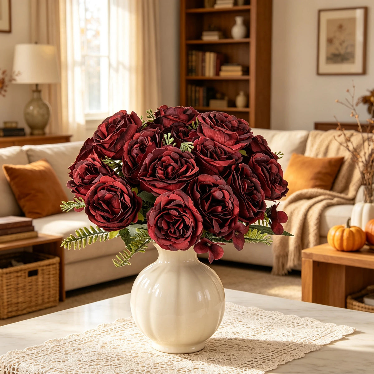bouquet artificiel roses soie orange rouge rose blanc violet feuilles vertes classiqueintérieurDecorationFestivalMarriage