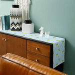 table cuisine lin rayé bleu blanc motif citron floral moderne