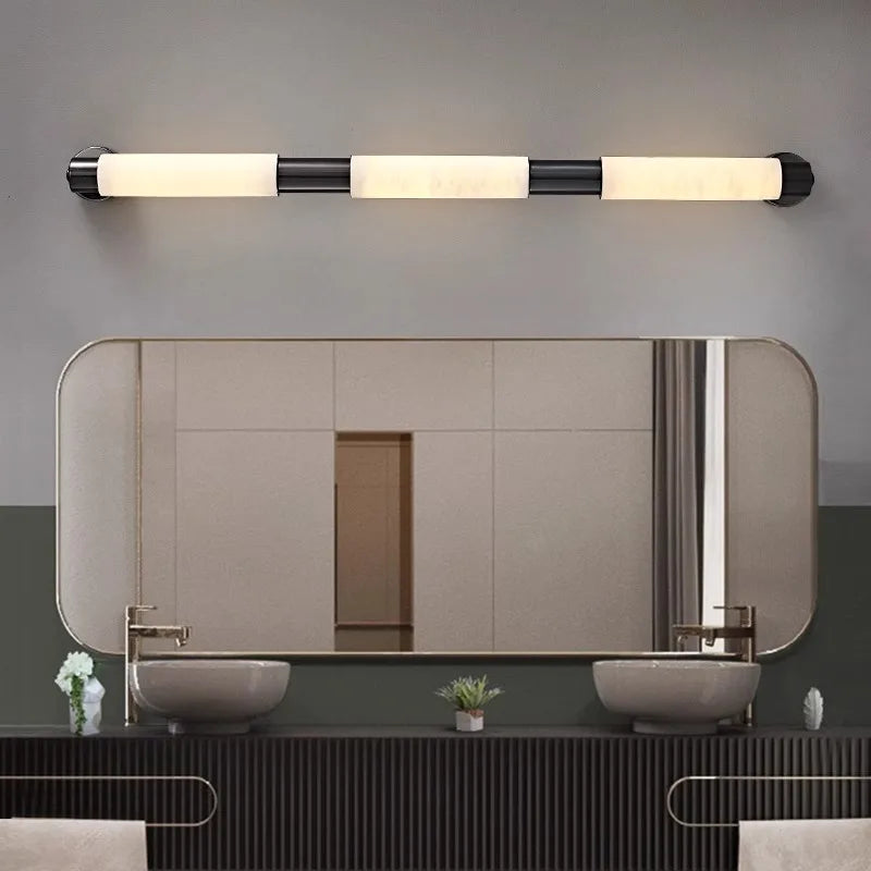 applique murale moderne lampe led marbre blanc noir doré décoration intérieur salon chambre luxe