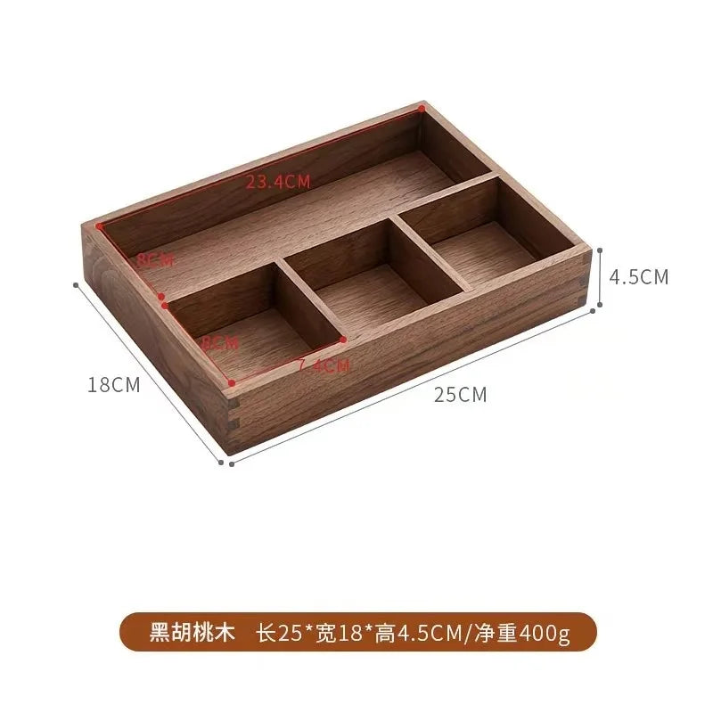 boîtes rangement bois moderne plateau thé tasses théière bijoux minimaliste