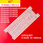 bandes led 47 pouces lumineuses rondelles blanches éclairage spécial moderne 94cm 12 pièces