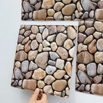 décoration murale moderne panneaux autocollants pierre naturelle beige gris brun 30x30cm