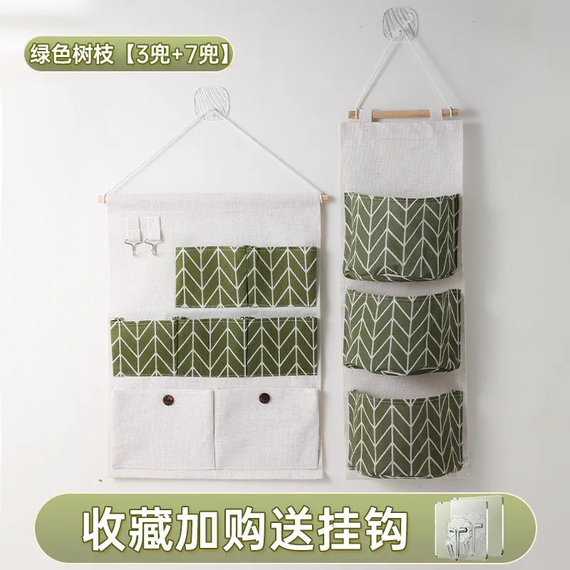 sac rangement mural multiple poches clips magnétiques beige jaune organisation moderne poches utilitaires porte