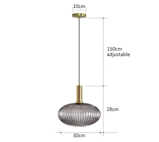 suspension lumineuse or vert gris moderne rayures horizontales opacité câble noir 13cm 20cm 30cm