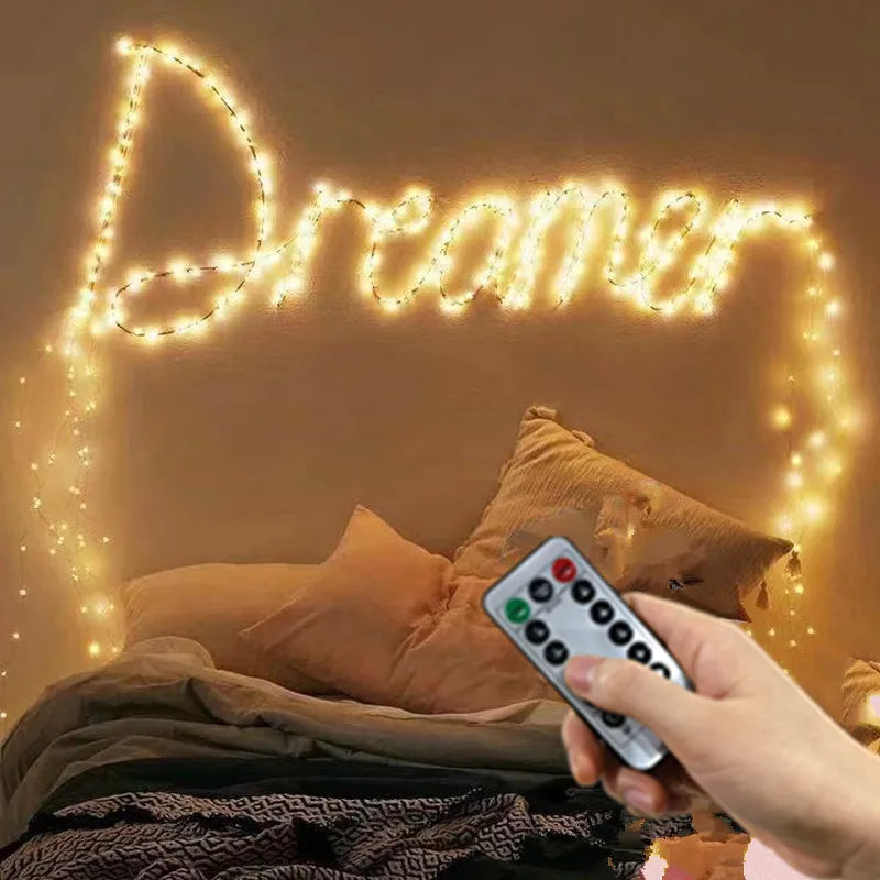 guirlande lumineuse led fil cuivre blanc chaud usb telecommande decoration interieur mariage noel maison