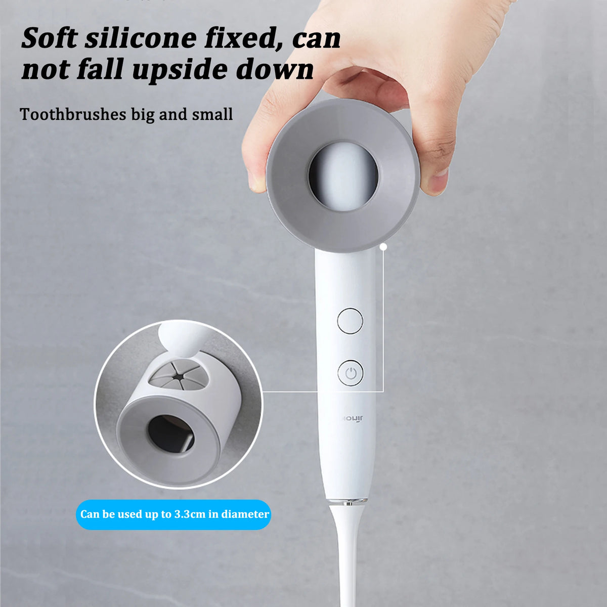 porte brosses dents électriques adhésives support rangement mural blanc bleu gris moderne minimaliste salle