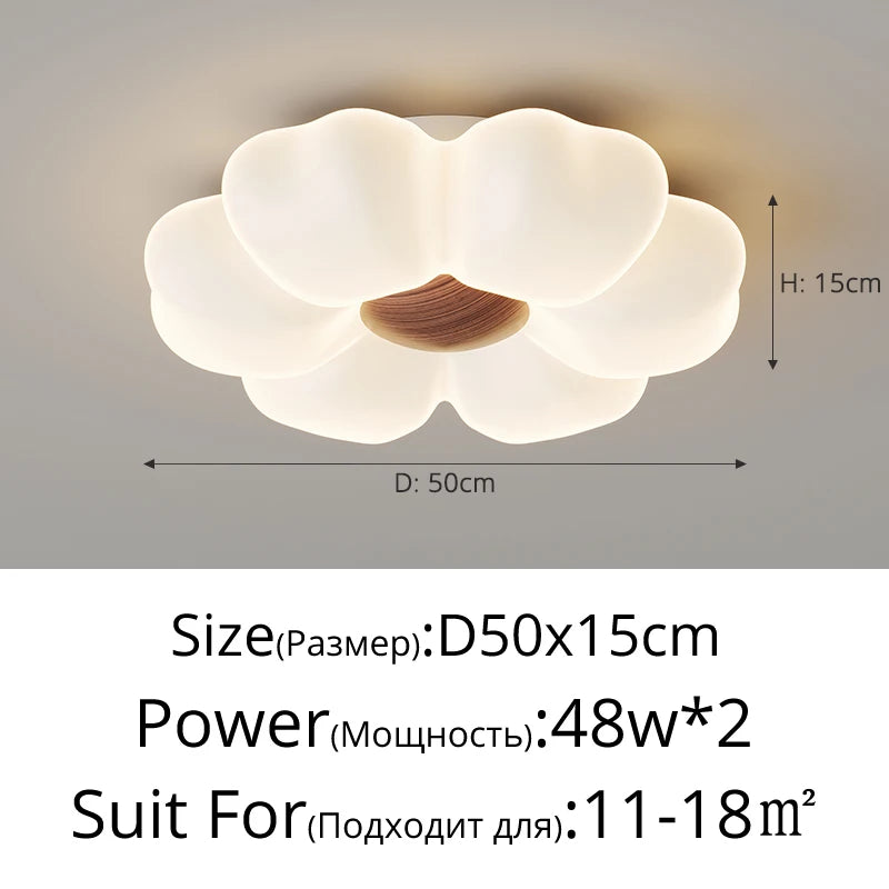 plafonnier led moderne blanc forme pétale chambre opacité fixations invisible