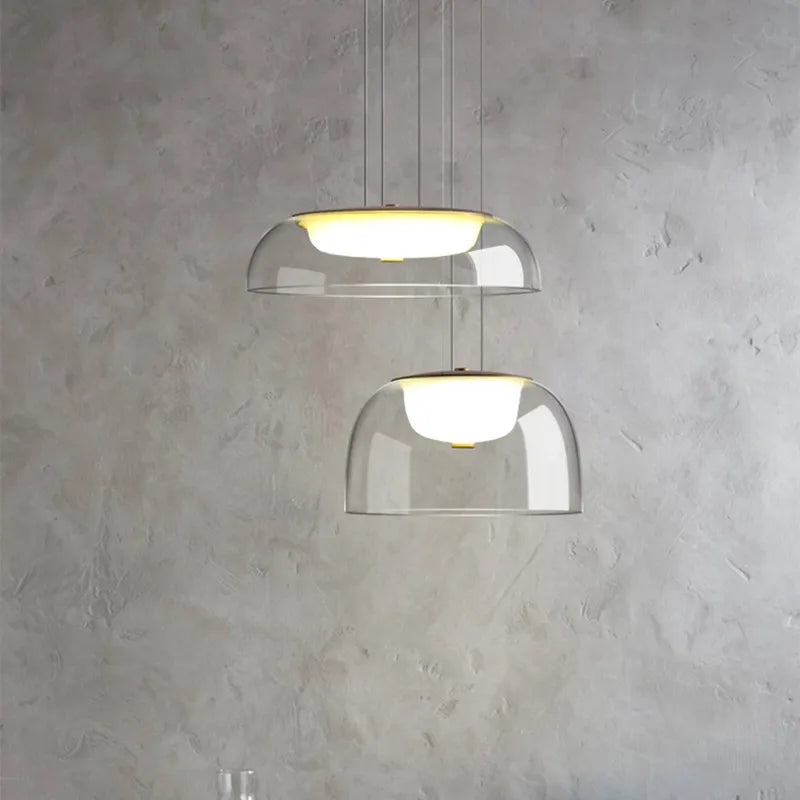 suspension lumineuse moderne transparente très transparente 22cm chambre salon étude