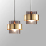 suspension lumineuse moderne transparente dorée ampoule câble noir minimaliste salle manger chambre