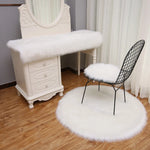 tapis fourrure synthétique moderne blanc rose doux salon chambre decoration 100cm 120cm