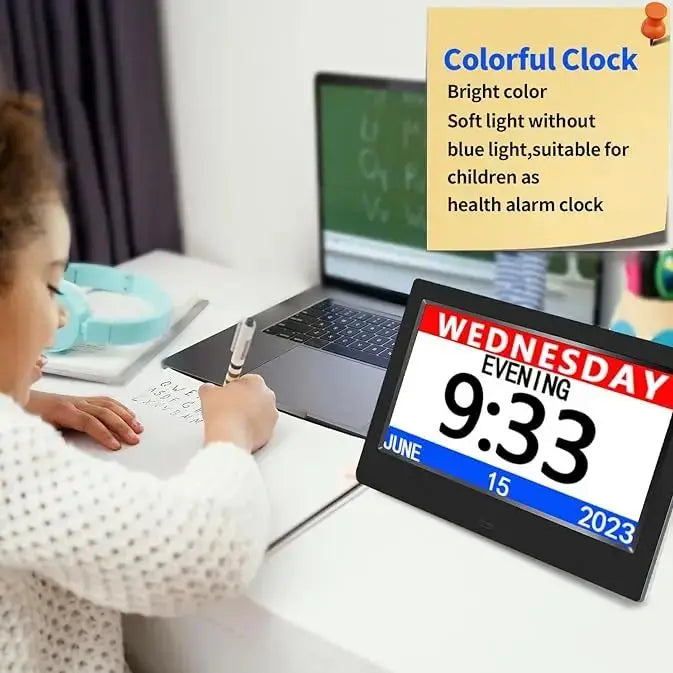 horloge numérique affichage lumineux télécommande moderne noire blanche LED rechargeable affiche heure date semaine