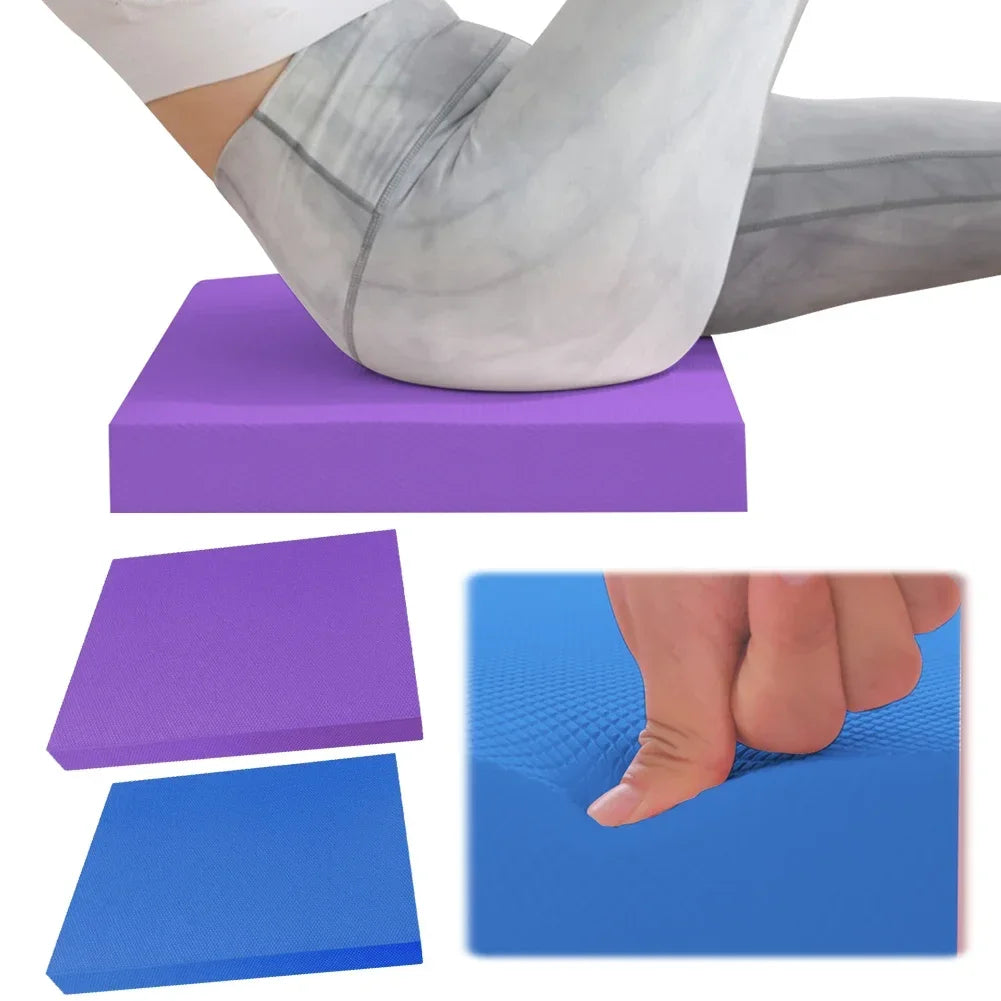 coussin yoga bleu violet texturé moderne antidérapant mousse tpe stabilisation fitnesstraîtement