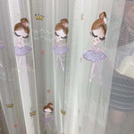 rideau blanc danseuse tutu couronnes coeurs floral transparent enfant moderne polyester