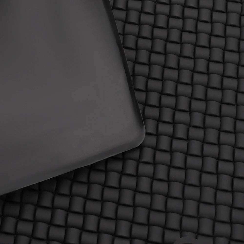 tapis coiffeur antidérapant noir or outils rangement surface texturée professionnel utilitaire