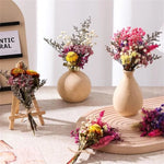 bouquets fleurs séchées violet rose blanc naturels décoration intérieure artisanale ruban jute