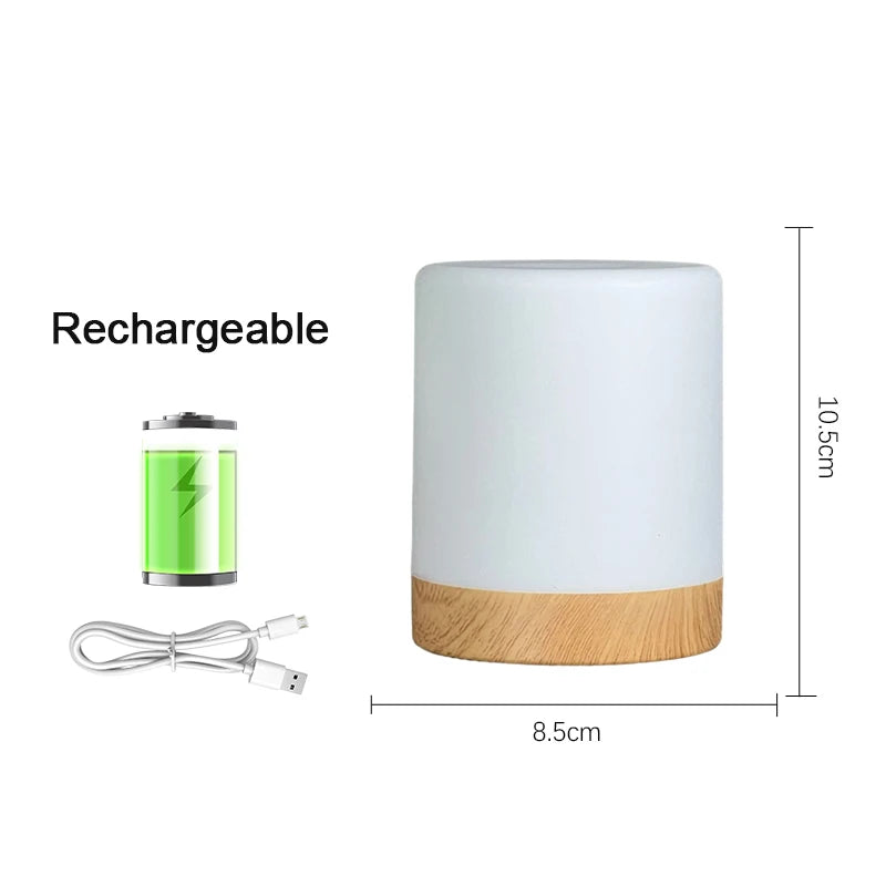 veilleuse lampe table led blanc moderne éclairage nuit chambre tactile charge