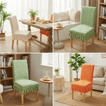 Housse chaise classique rayées adhésive vert clair foncé gris beige orange
