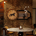 papier peint auto adhésif léopard moderne marron noir intérieur décoration chambre salon