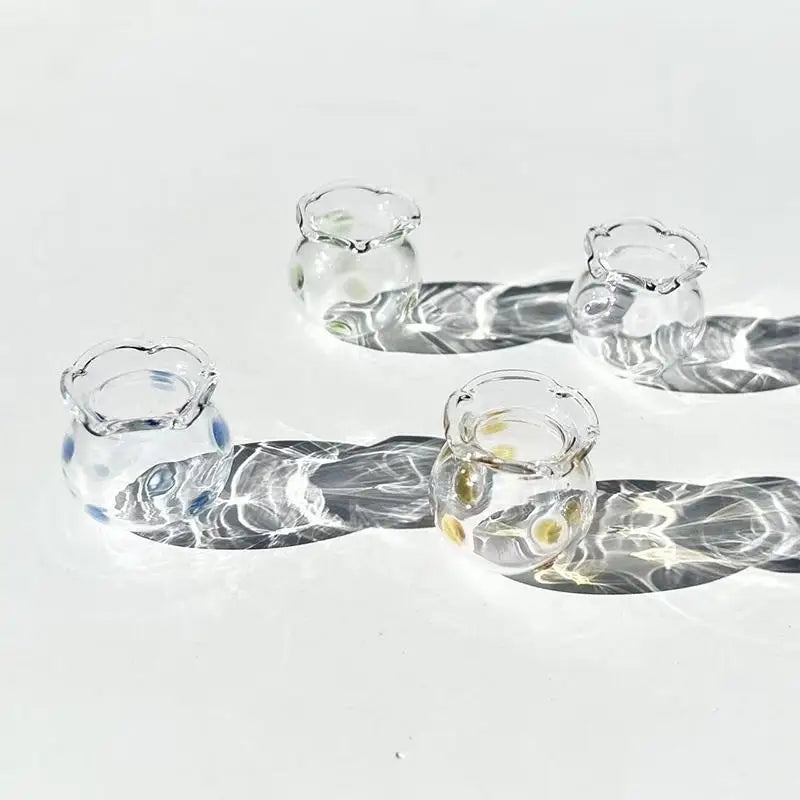 vase verre transparent décoration fleurs colorées oiseau sculpture artisanale objet maison décoratif