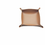 plateau bijoux simili cuir rose pâle dorés moderne 15cm 15cm rangement cosmétiques rechargeableversible