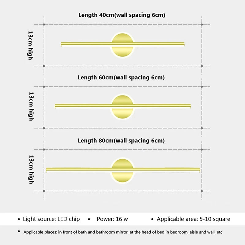 Comparaison des tailles 40cm et 60cm de l'applique murale