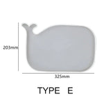 plateau silicone moderne rectangulaire rond vague motif opaque décoration maison bleu animal compagnie fixations