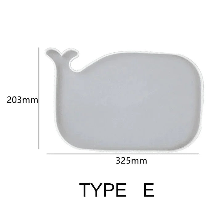 plateau silicone moderne rectangulaire rond vague motif opaque décoration maison bleu animal compagnie fixations