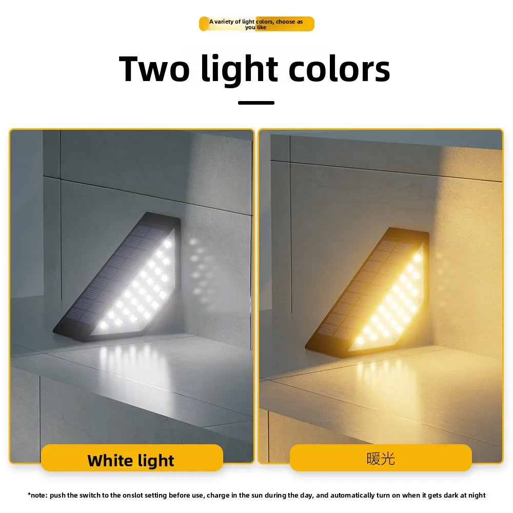 lampe solaire extérieure noire blanche led adhésif double face facile sans câblage 12 heures