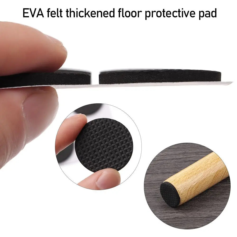 protecteurs sol feutre anti dérapant adhésifs mousse eva noirs blancs marrons ronds utilitaires 2.5cm