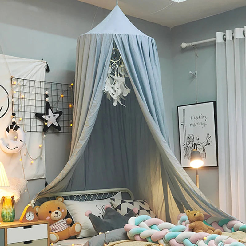 tente lit enfant uni moderne vert menthe rose pâle gris clair rose corail opacité