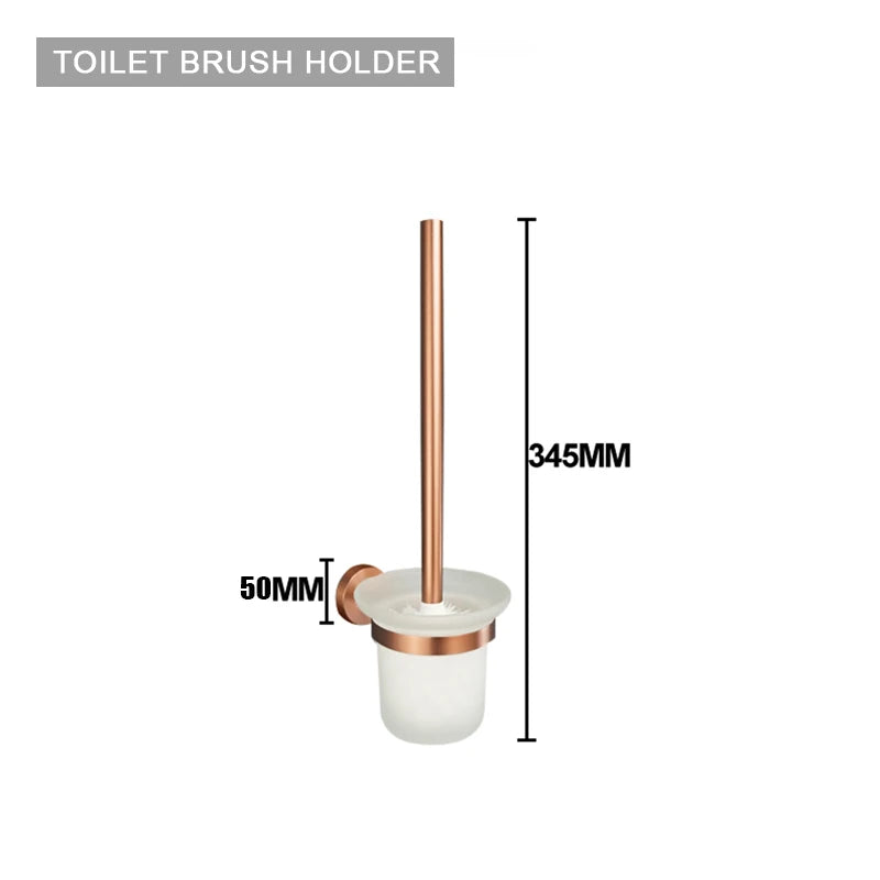 ensemble accessoires salle bain or rose porte serviette savon papier brosse wc métal