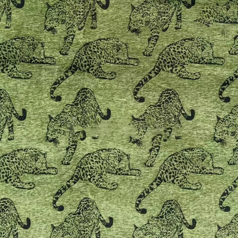 tissu imprimé léopard marron vert olive blanc durable lavable décoration intérieure textile maison moderne