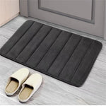 tapis bain texturé moderne bleu foncé beige gris marron doux minimaliste respectueux environnement