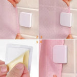 clips adhésifs rideau douche blanc moderne 5cm 45cm coupe eau fixe