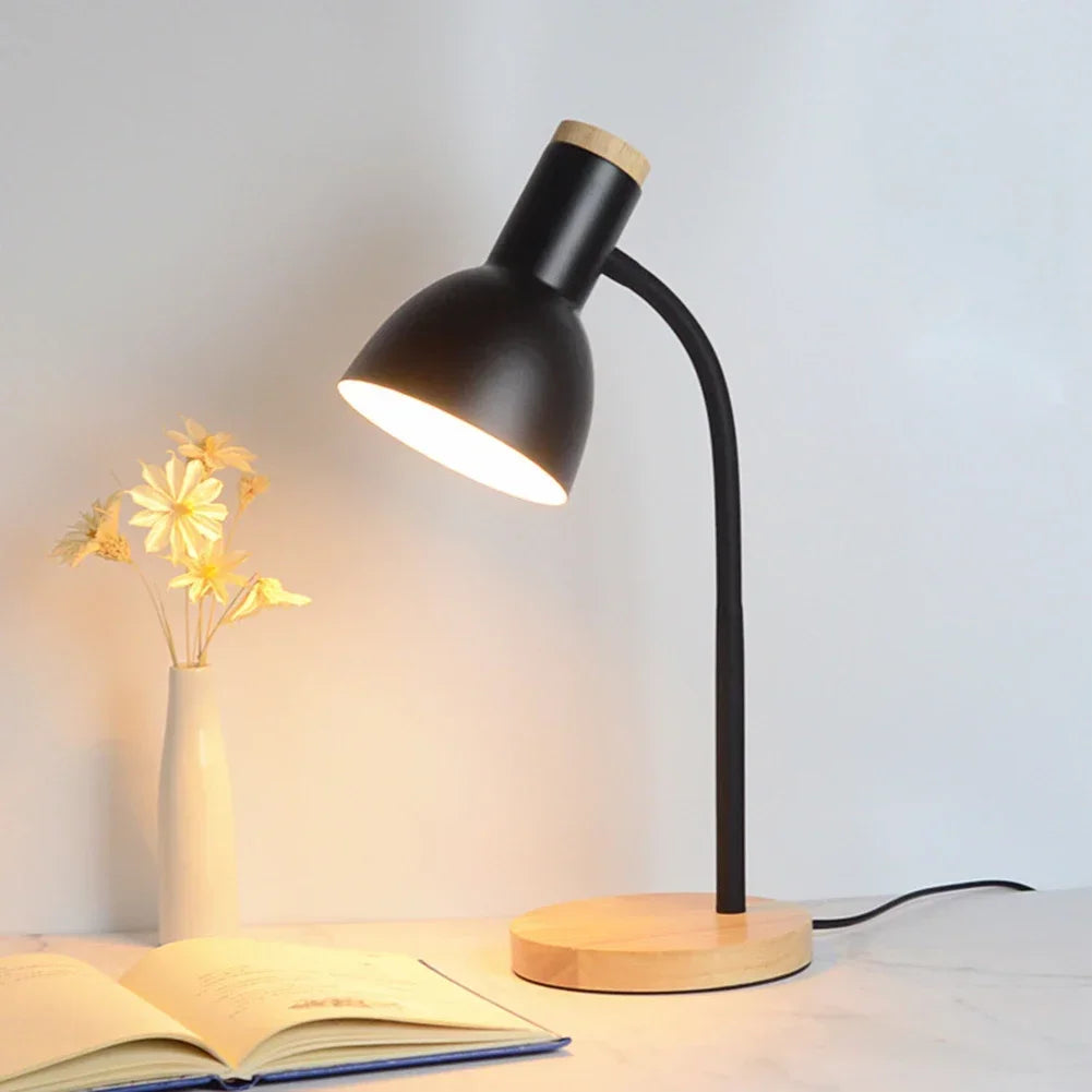 lampe table bois fer pliable nordique moderne lecture salon chambre